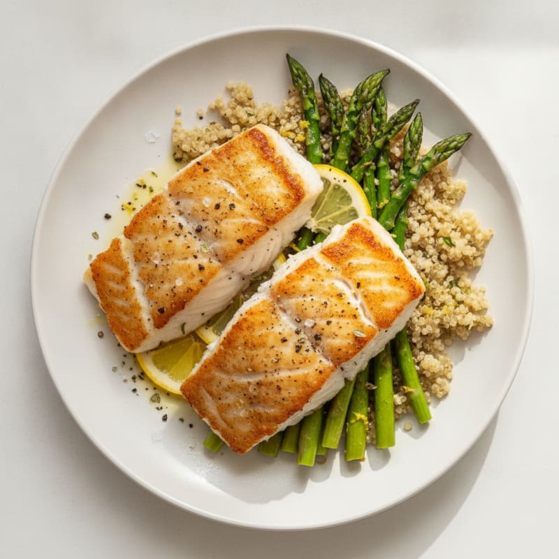 Pan-Seared Cod with Roasted Asparagus