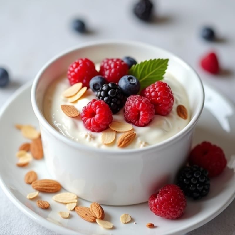 Silky Greek Yogurt Protein Mousse with Mixed Berries