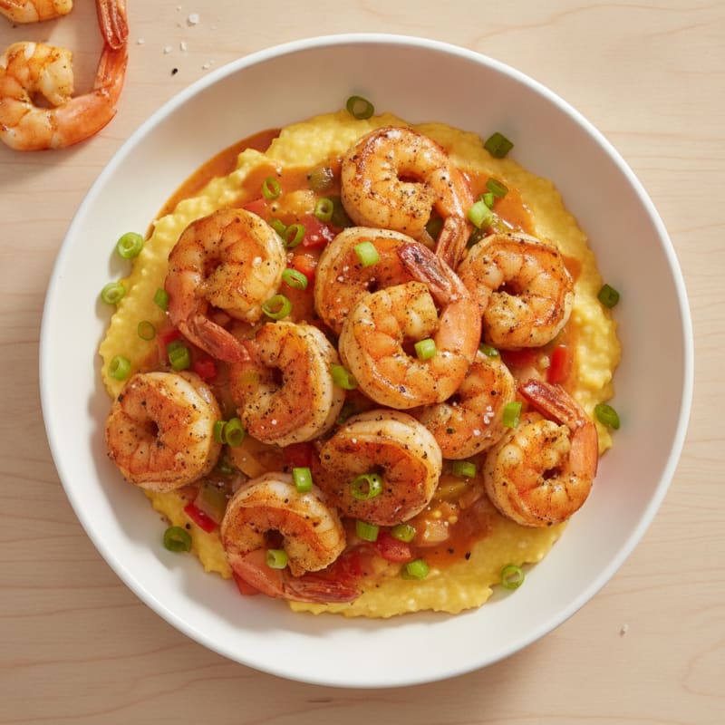 Cajun Shrimp with Creamy Cheddar Grits