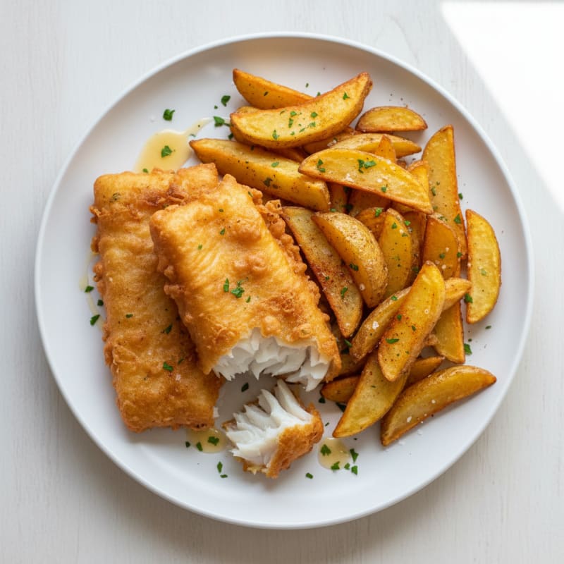 Classic Beer-Battered Cod with Chips