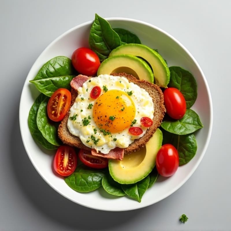 Egg White and Spinach Scramble with Turkey Bacon