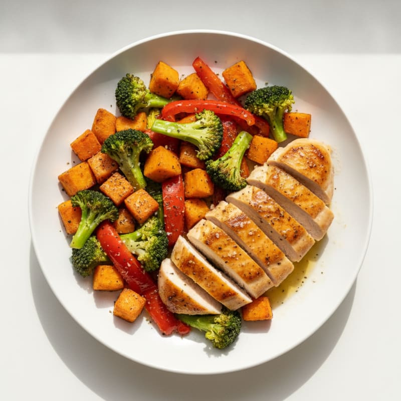 Pan-Seared Chicken with Roasted Vegetables
