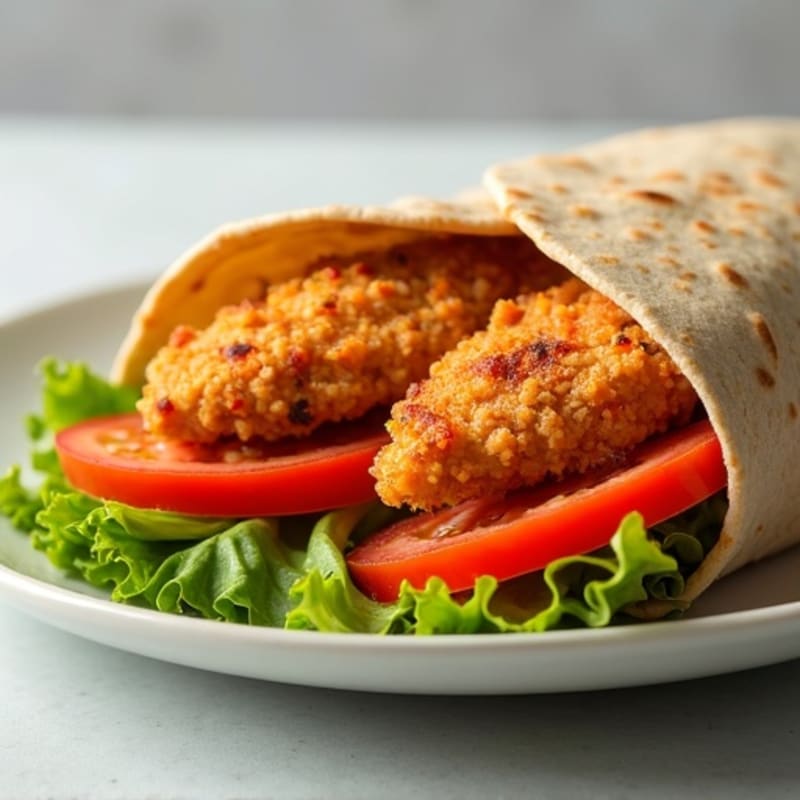 Healthy Crispy Buffalo Ranch Chicken Wrap