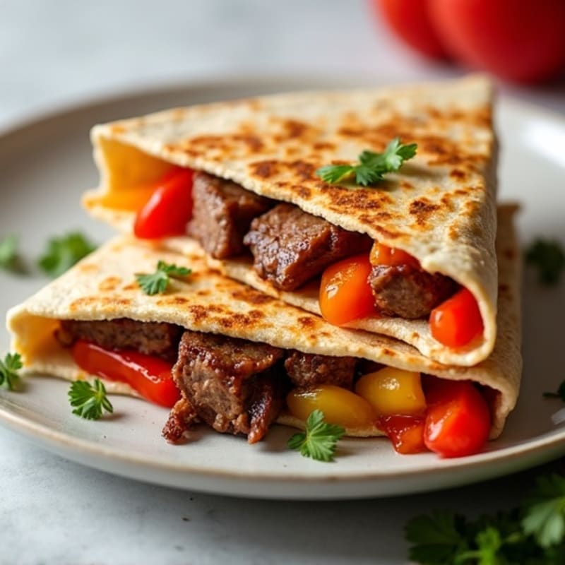 Grilled Steak and Bell Pepper Quesadillas