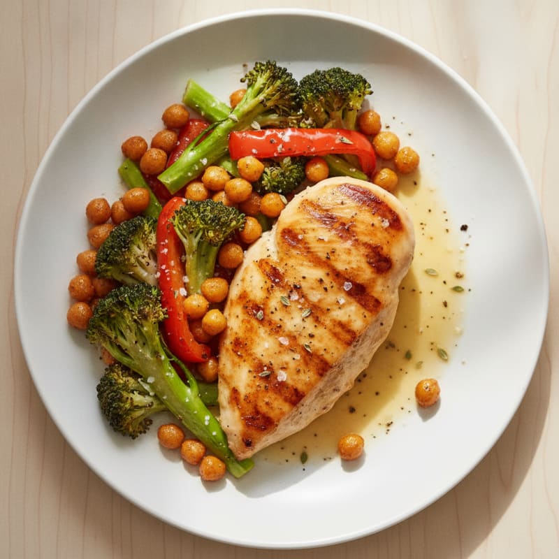 Pan-Seared Chicken with Roasted Vegetables