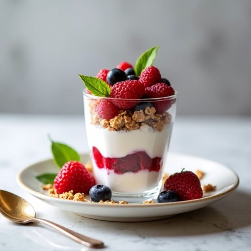 Greek Yogurt Protein Parfait with Mixed Berries