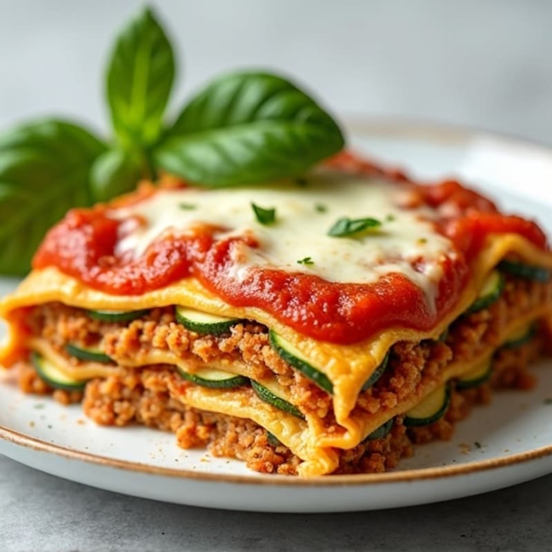 Hearty Ground Turkey and Zucchini Lasagna Bake