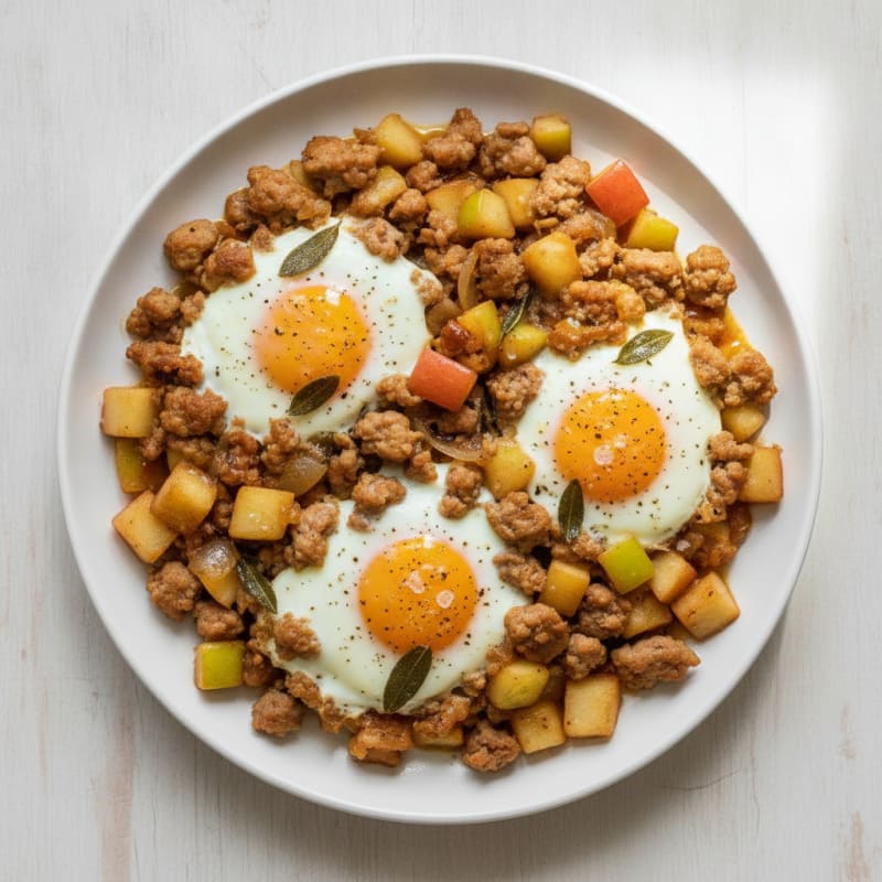 Sausage and Apple Baked Eggs