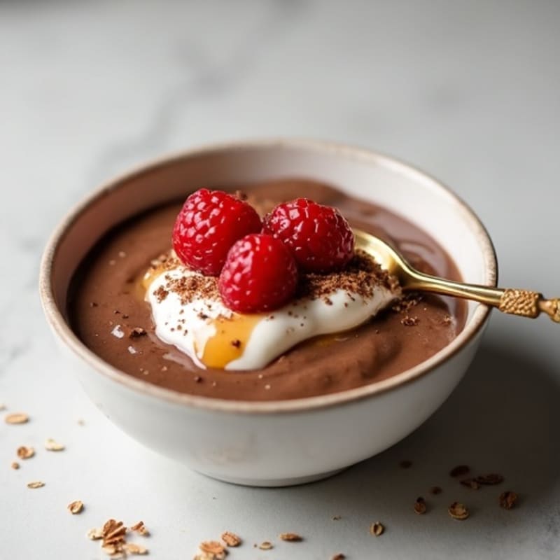 Silky Chocolate Protein Pudding with Almond Butter