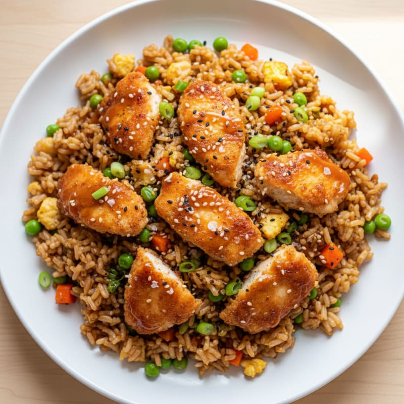 Crispy Sesame Chicken Fried Rice