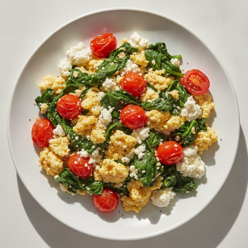 Spinach and Cottage Cheese Scramble
