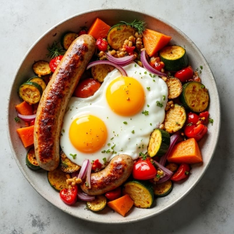 Sheet Pan Chicken Sausage and Roasted Veggie Hash