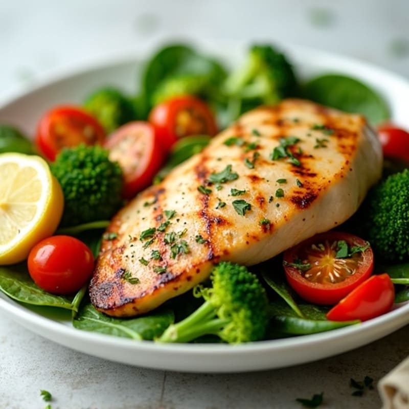 Lemon Herb Chicken and Crispy Vegetable Salad
