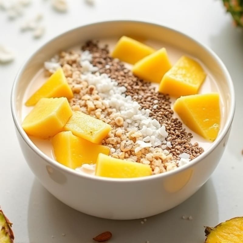 Creamy Tropical Pineapple Protein Smoothie Bowl