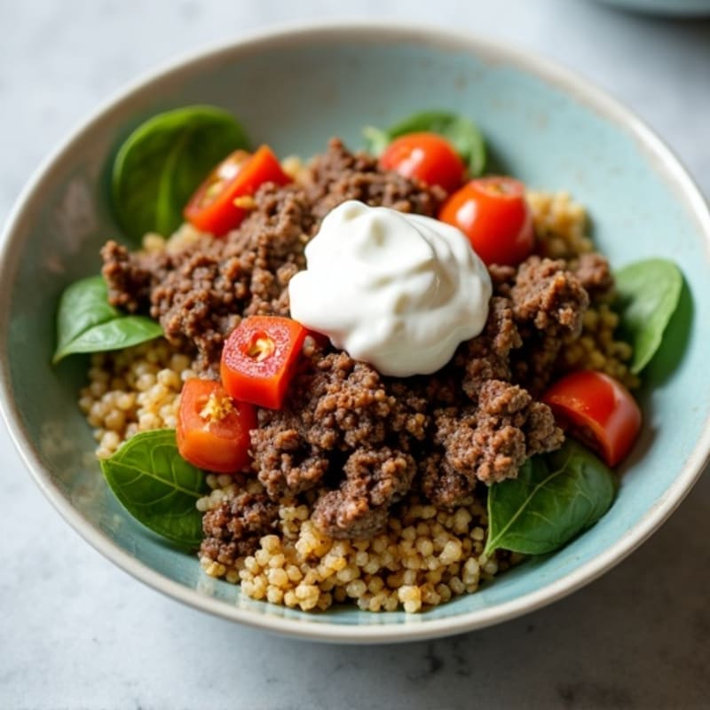 Seasoned Ground Beef Bowl with Special Sauce