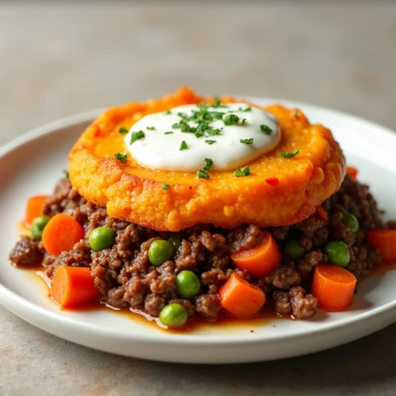 Hearty Lean Beef Shepherd's Pie with Creamy Sweet Potato Topping
