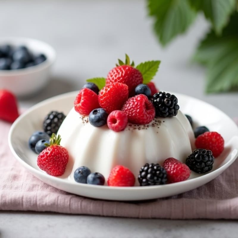 Silky Greek Yogurt Protein Mousse with Mixed Berries