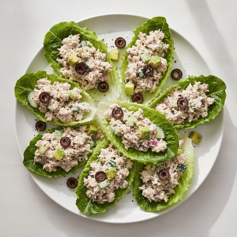 Mediterranean Tuna Salad Lettuce Wraps