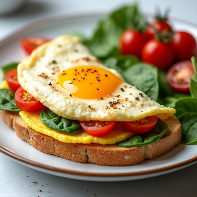 Protein-Packed Veggie Turkey Omelette Toast
