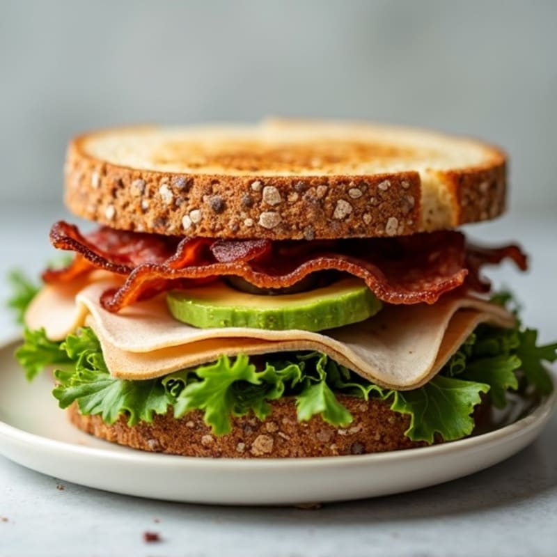 Avocado, Crispy Bacon, and Fresh Greens Whole Grain Sandwich