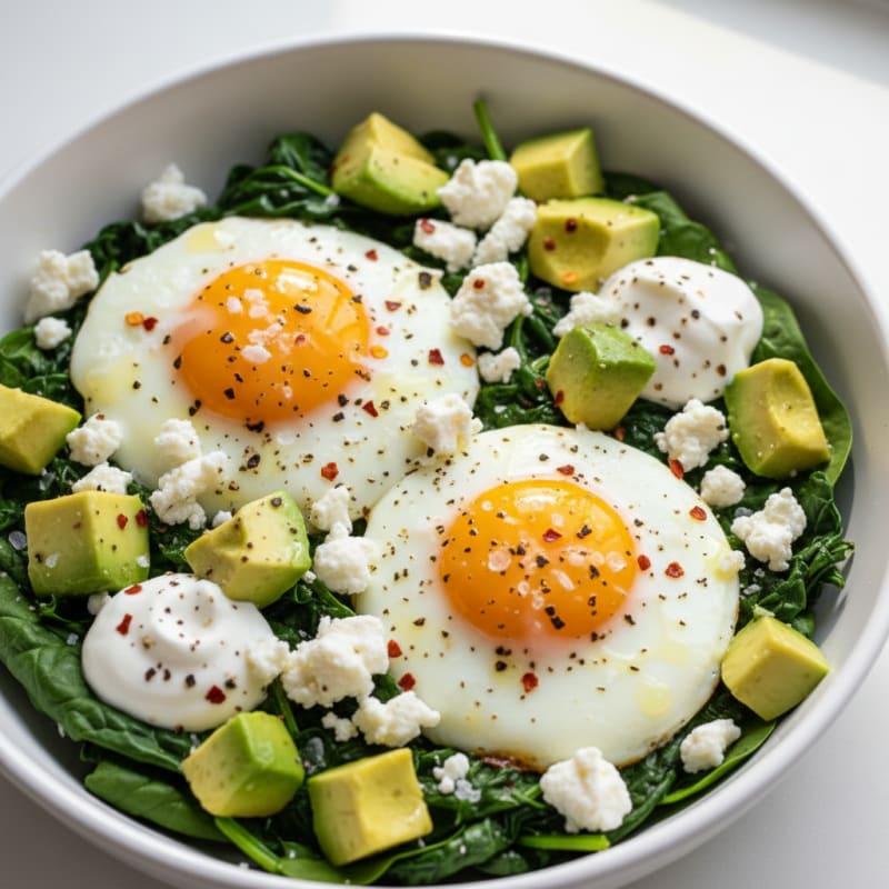 Baked Eggs with Avocado and Feta