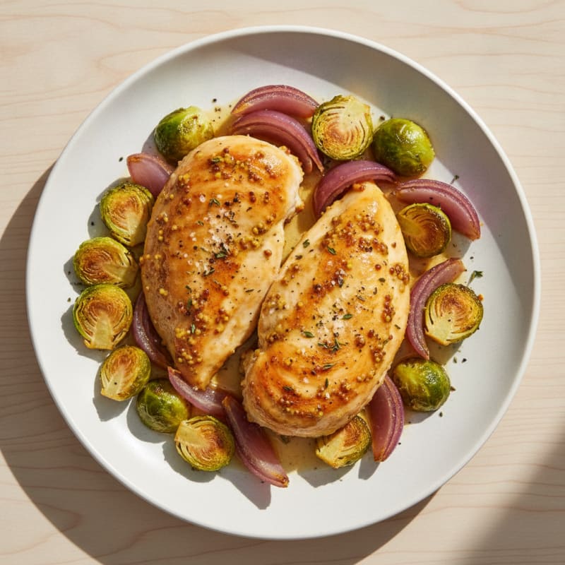 Mustard Chicken with Roasted Onions