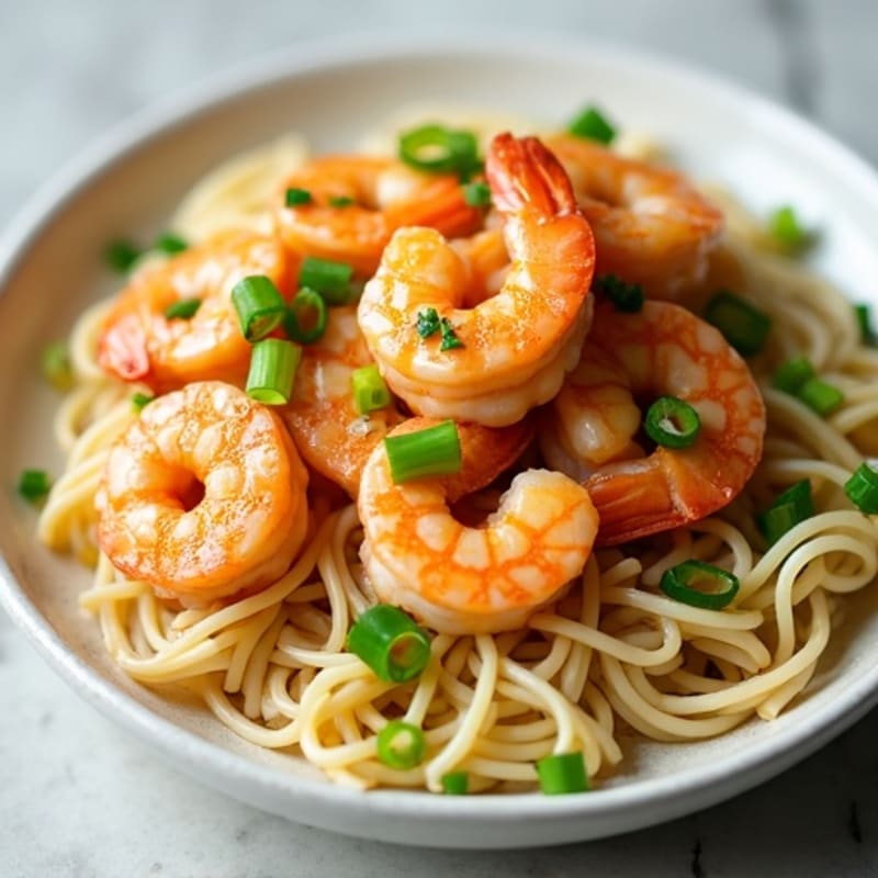 Zesty Garlic-Ginger Shrimp with Rice Noodles