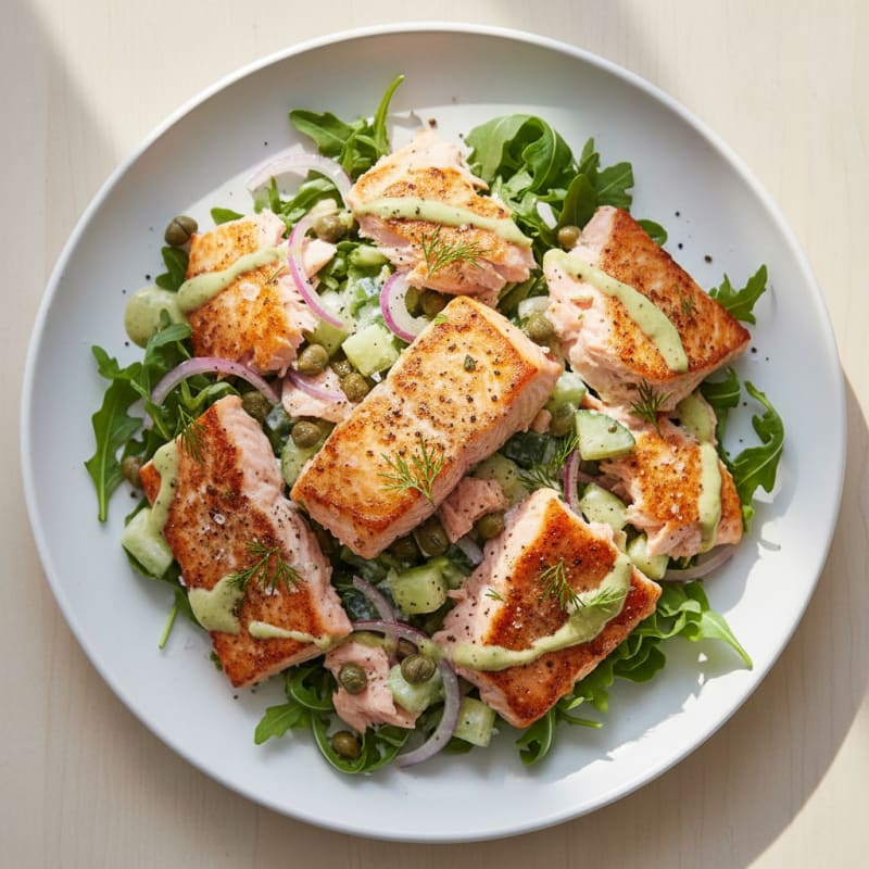 Flaked Salmon and Dill Salad
