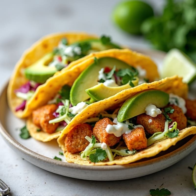 Spicy Chicken Tacos with Creamy Cilantro Lime Slaw
