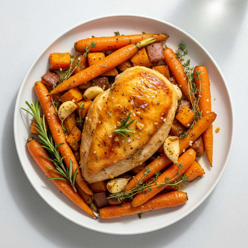 Garlic Herb Roasted Chicken with Root Vegetables