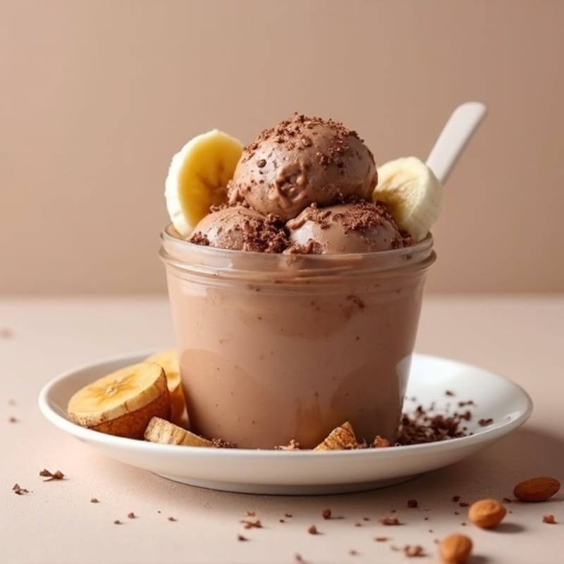 Protein-Packed Chocolate Almond Nice Cream