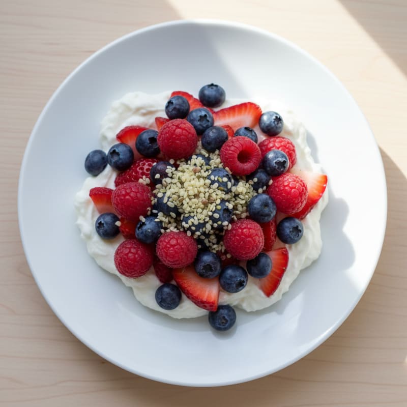 Greek Yogurt Protein Parfait with Mixed Berries