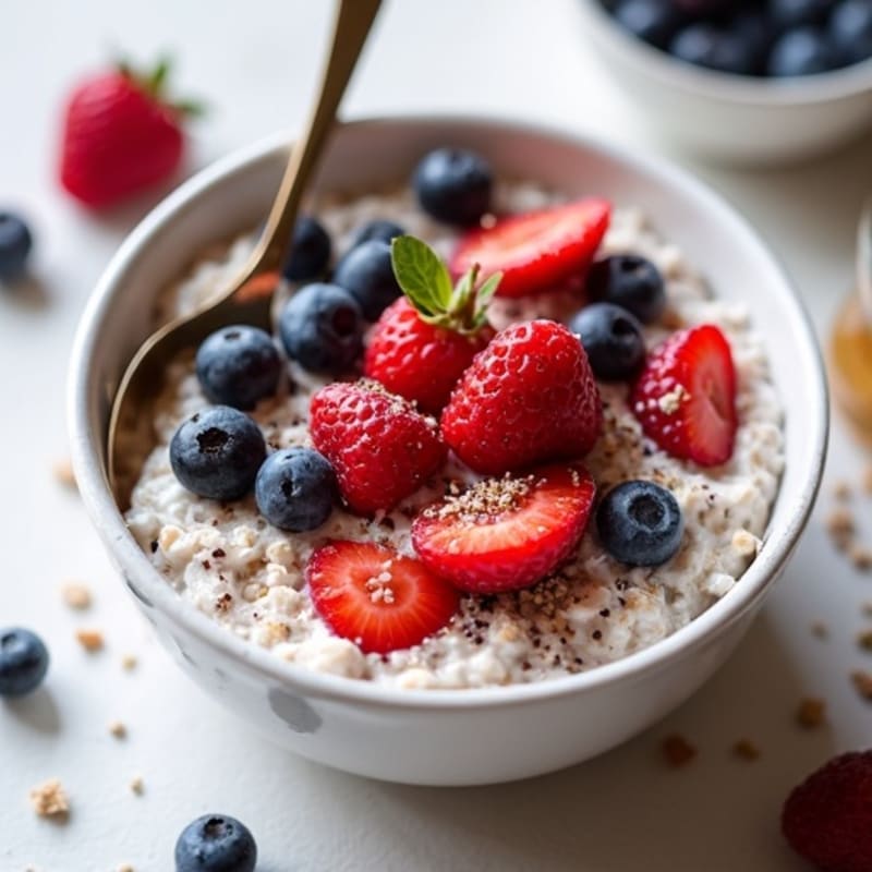 Creamy Mixed Berry Overnight Oats with Chia Seeds