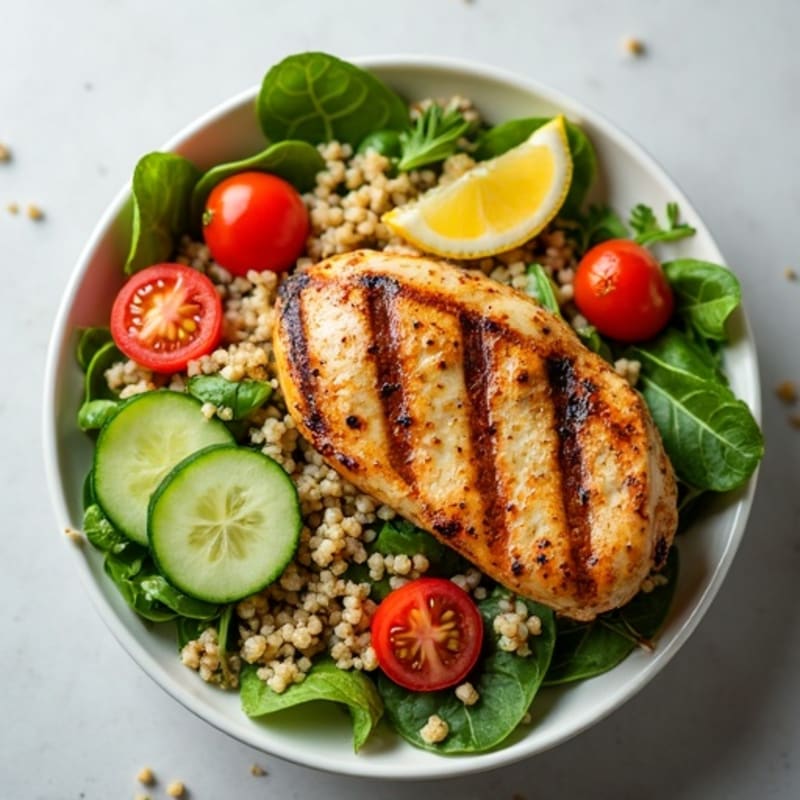 Grilled Chicken and Quinoa Salad with Lemon Vinaigrette