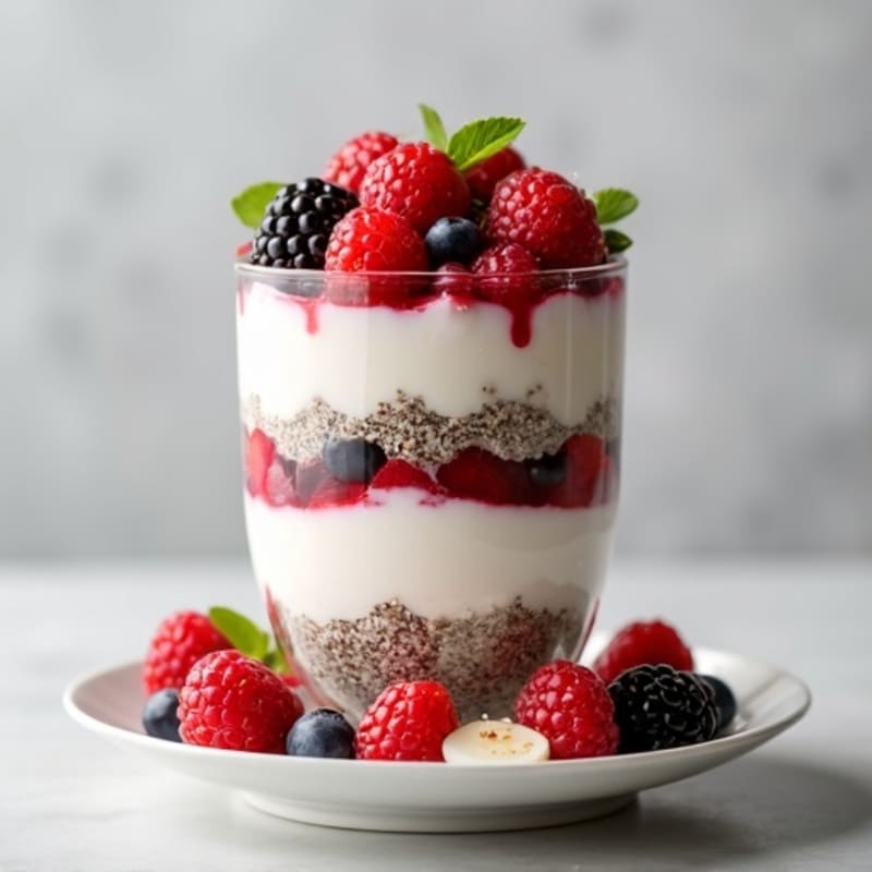 Greek Yogurt Protein Parfait with Mixed Berries