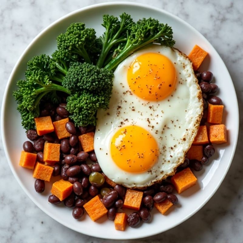 Savory Egg and Sweet Potato Hash with Crispy Kale