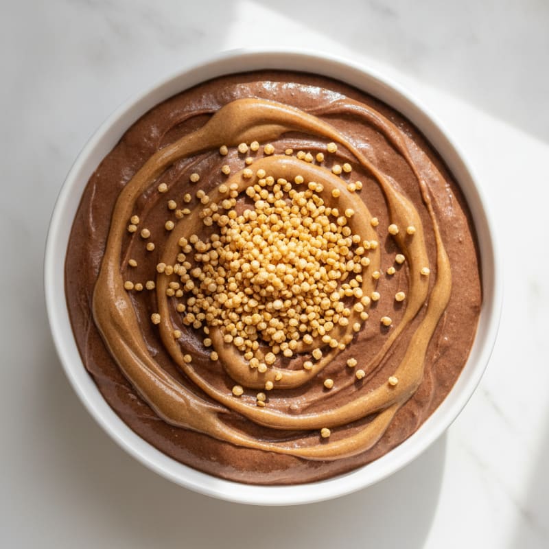 Silky Chocolate Protein Pudding with Almond Butter Swirl