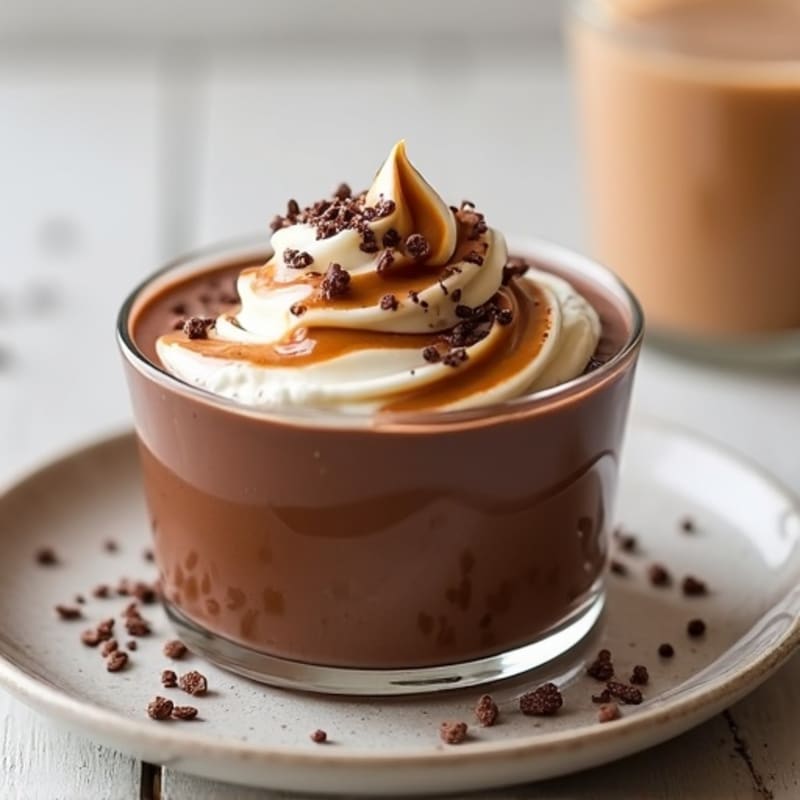 Silky Chocolate Protein Pudding with Almond Butter Swirl