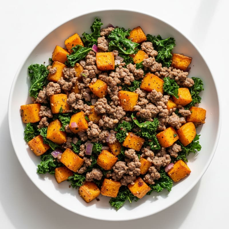Sweet Potato Ground Beef Harvest Bowl