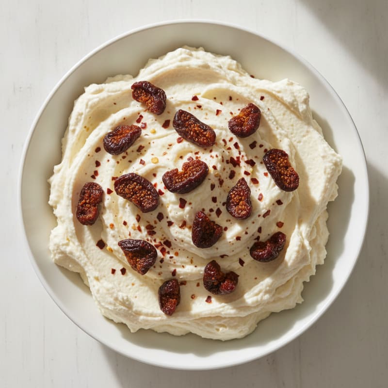 Creamy Ricotta Protein Mousse with Chopped Figs and Chili Flakes