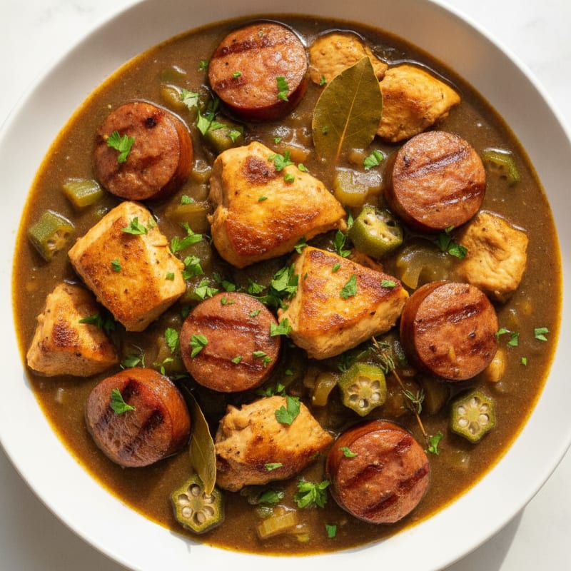 Spicy Creole Chicken and Sausage Gumbo