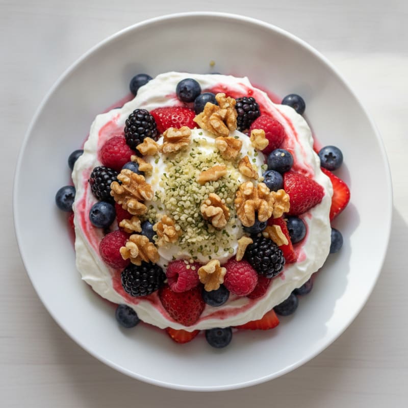 Greek Yogurt Protein Parfait with Mixed Berries