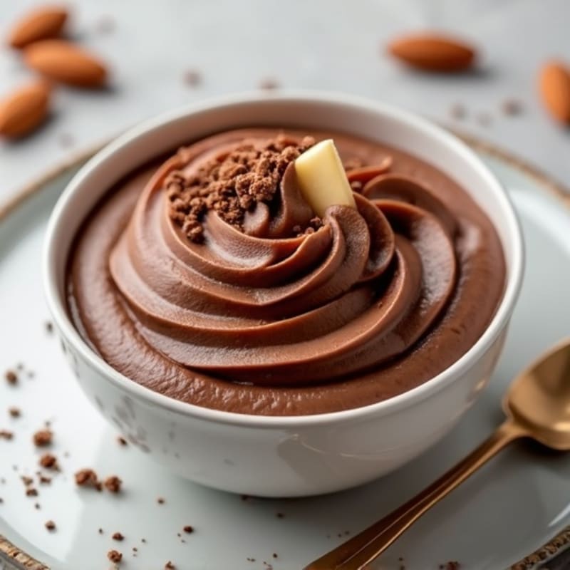 Silky Chocolate Protein Pudding with Almond Butter Swirl