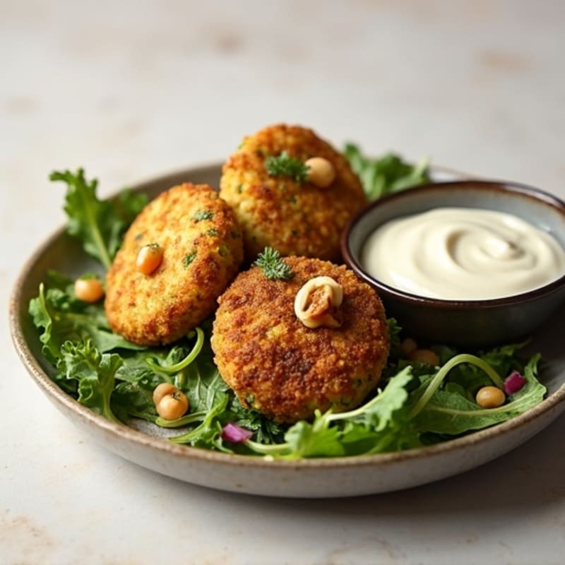 Crispy Baked Falafel with Creamy Tahini and Fresh Greens