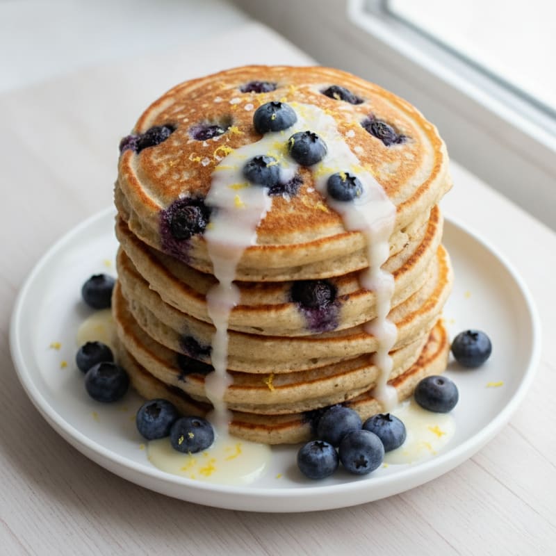 Blueberry Ricotta Pancakes with Lemon Zest