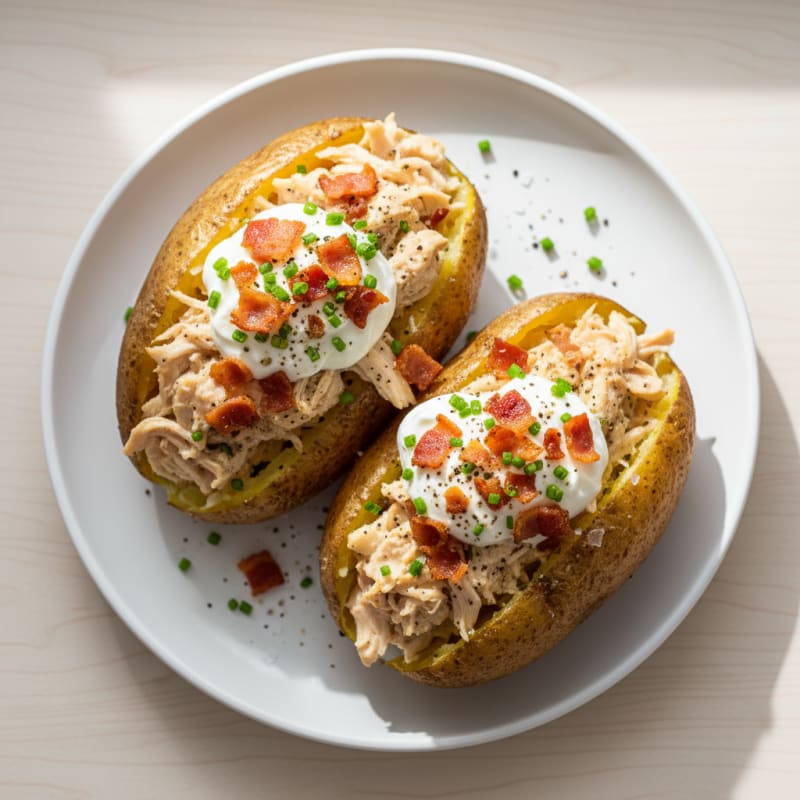 Creamy Loaded Baked Potatoes with Crispy Bacon