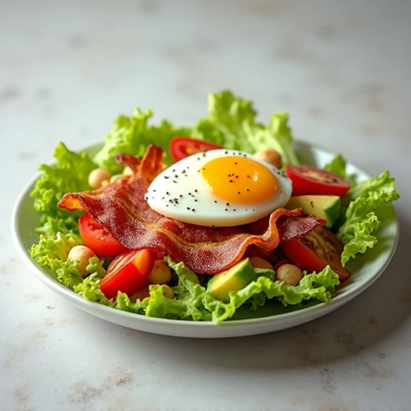 Crispy Turkey Bacon, Fresh Tomato, and Lettuce Salad with Creamy Avocado