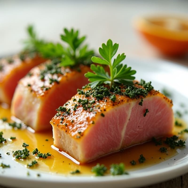 Herb-Crusted Seared Tuna with Citrus Glaze