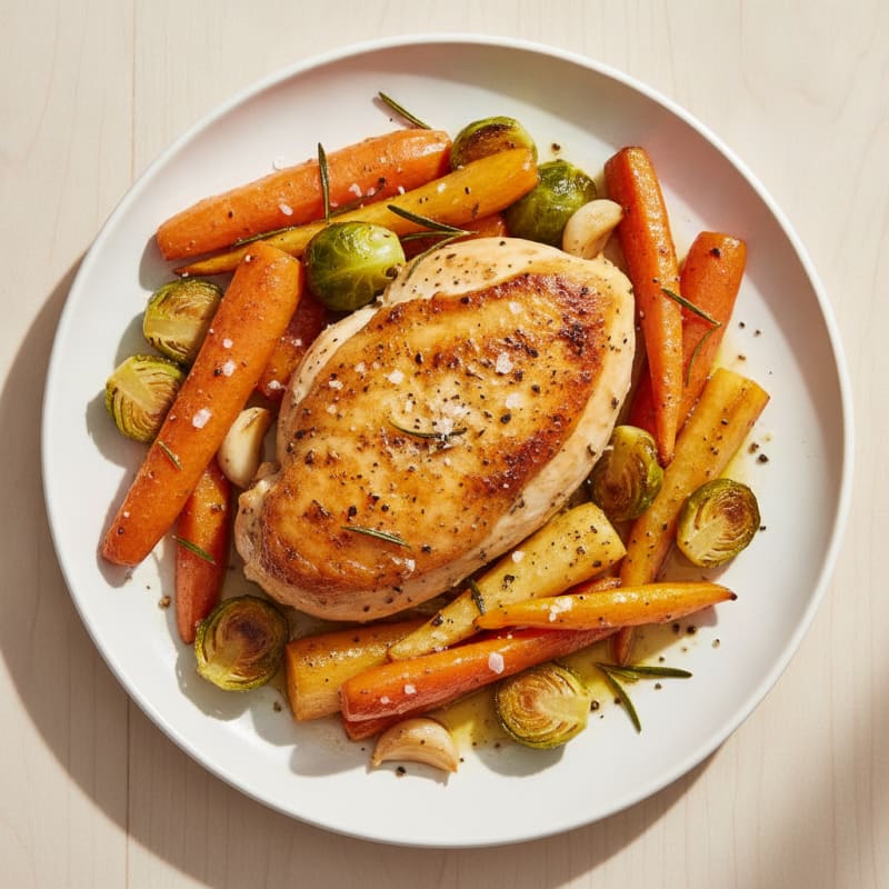Garlic Herb Roasted Chicken with Root Vegetables