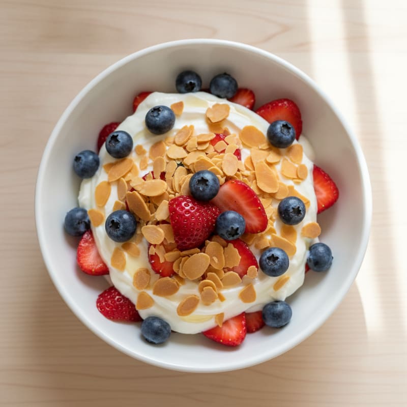 Greek Yogurt and Berry Parfait with Toasted Almonds